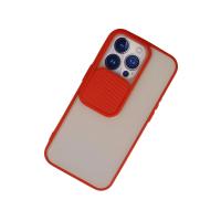 Newface iPhone 13 Pro Kılıf Palm Buzlu Kamera Sürgülü Silikon - Kırmızı