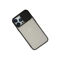 Newface iPhone 13 Pro Max Kılıf Palm Buzlu Kamera Sürgülü Silikon - Siyah