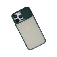 Newface iPhone 13 Pro Max Kılıf Palm Buzlu Kamera Sürgülü Silikon - Yeşil