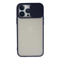 Newface iPhone 13 Pro Max Kılıf Palm Buzlu Kamera Sürgülü Silikon - Lacivert