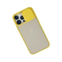 Newface iPhone 13 Pro Max Kılıf Palm Buzlu Kamera Sürgülü Silikon - Sarı