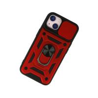 Newface iPhone 13 Kılıf Pars Lens Yüzüklü Silikon - Kırmızı