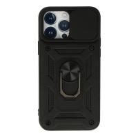 Newface iPhone 13 Pro Kılıf Pars Lens Yüzüklü Silikon - Siyah