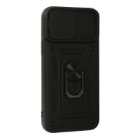 Newface iPhone 13 Pro Kılıf Pars Lens Yüzüklü Silikon - Siyah