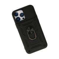 Newface iPhone 13 Pro Kılıf Pars Lens Yüzüklü Silikon - Siyah