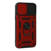 Newface iPhone 13 Pro Kılıf Pars Lens Yüzüklü Silikon - Kırmızı