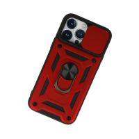 Newface iPhone 13 Pro Kılıf Pars Lens Yüzüklü Silikon - Kırmızı