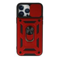 Newface iPhone 13 Pro Max Kılıf Pars Lens Yüzüklü Silikon - Kırmızı