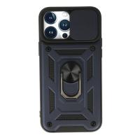 Newface iPhone 13 Pro Max Kılıf Pars Lens Yüzüklü Silikon - Lacivert