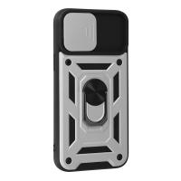 Newface iPhone 13 Pro Max Kılıf Pars Lens Yüzüklü Silikon - Gümüş