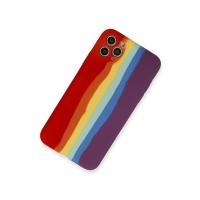 Newface iPhone 11 Pro Kılıf Ebruli Lansman Silikon - Kırmızı-Mor