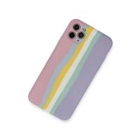 Newface iPhone 11 Pro Kılıf Ebruli Lansman Silikon - Pembe-Lila
