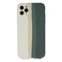 Newface iPhone 11 Pro Kılıf Ebruli Lansman Silikon - Beyaz-Gri