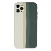 Newface iPhone 11 Pro Kılıf Ebruli Lansman Silikon - Beyaz-Gri