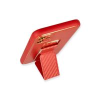 Newface iPhone 12 Kılıf Coco Karbon Standlı Kapak - Kırmızı