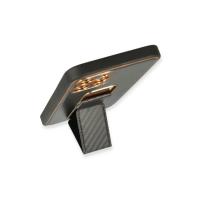 Newface iPhone 12 Pro Max Kılıf Coco Karbon Standlı Kapak - Siyah