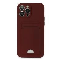 Newface iPhone 13 Pro Max Kılıf Kelvin Kartvizitli Silikon - Bordo