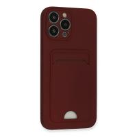 Newface iPhone 13 Pro Max Kılıf Kelvin Kartvizitli Silikon - Bordo
