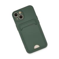 Newface iPhone 13 Kılıf Kelvin Kartvizitli Silikon - Koyu Yeşil