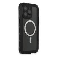 Newface iPhone 15 Pro Max Kılıf Red Pepper Magneticsafe Su Geçirmez Kılıf - Siyah-Gri