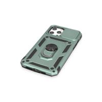 Newface iPhone 12 Pro Max Kılıf Pars Lens Yüzüklü Silikon - Yeşil