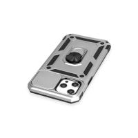 Newface iPhone 12 Pro Max Kılıf Pars Lens Yüzüklü Silikon - Gümüş