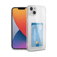 Newface iPhone 15 Kılıf Kart Şeffaf Silikon - Şeffaf