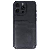 Newface iPhone 16 Pro Max Kılıf Sara Kartvizitli Deri Kılıf - Siyah