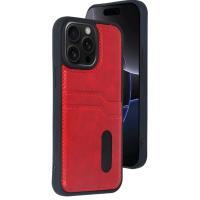 Newface iPhone 14 Pro Max Kılıf Sara Kartvizitli Deri Kılıf - Kırmızı