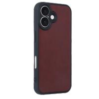 Newface iPhone 16 Kılıf Aras Deri Kapak - Bordo