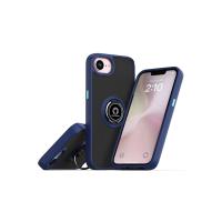 Newface iPhone 16E Kılıf Montreal Yüzüklü Silikon Kapak - Lacivert