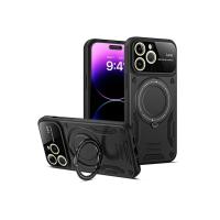 Newface iPhone 15 Pro Kılıf Joy Lens Standlı Kapak - Siyah