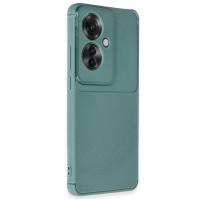 Newface Oppo Reno 11F Kılıf Auto Focus Karbon Kapak - Koyu Yeşil