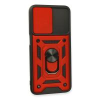 Newface Oppo A16 Kılıf Pars Lens Yüzüklü Silikon - Kırmızı