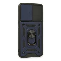 Newface Oppo A16 Kılıf Pars Lens Yüzüklü Silikon - Lacivert