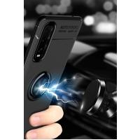 Newface Oppo Find X2 Kılıf Range Yüzüklü Silikon - Siyah-Gold