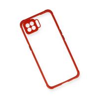 Newface Oppo Reno 4 Lite Kılıf Miami Şeffaf Silikon - Kırmızı