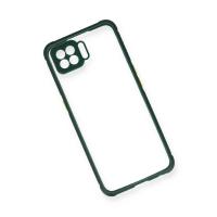 Newface Oppo Reno 4 Lite Kılıf Miami Şeffaf Silikon - Koyu Yeşil