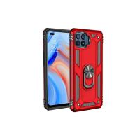 Newface Oppo Reno 4 Lite Kılıf Sofya Yüzüklü Silikon Kapak - Kırmızı