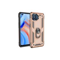 Newface Oppo Reno 4 Lite Kılıf Sofya Yüzüklü Silikon Kapak - Gold