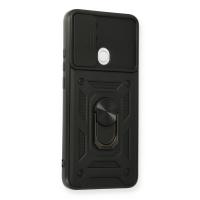 Newface Oppo A15 Kılıf Pars Lens Yüzüklü Silikon - Siyah