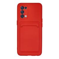 Newface Oppo Reno 5 Kılıf Kelvin Kartvizitli Silikon - Kırmızı
