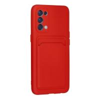 Newface Oppo Reno 5 Kılıf Kelvin Kartvizitli Silikon - Kırmızı