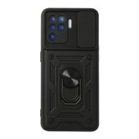 Newface Oppo Reno 5 Lite Kılıf Pars Lens Yüzüklü Silikon - Siyah