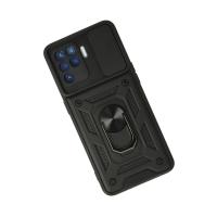 Newface Oppo Reno 5 Lite Kılıf Pars Lens Yüzüklü Silikon - Siyah