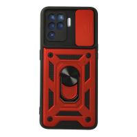 Newface Oppo Reno 5 Lite Kılıf Pars Lens Yüzüklü Silikon - Kırmızı