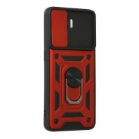 Newface Oppo Reno 5 Lite Kılıf Pars Lens Yüzüklü Silikon - Kırmızı