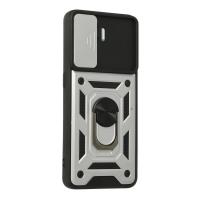 Newface Oppo Reno 5 Lite Kılıf Pars Lens Yüzüklü Silikon - Gümüş