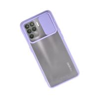 Newface Oppo Reno 5 Lite Kılıf Palm Buzlu Kamera Sürgülü Silikon - Lila