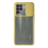 Newface Oppo Reno 5 Lite Kılıf Palm Buzlu Kamera Sürgülü Silikon - Sarı